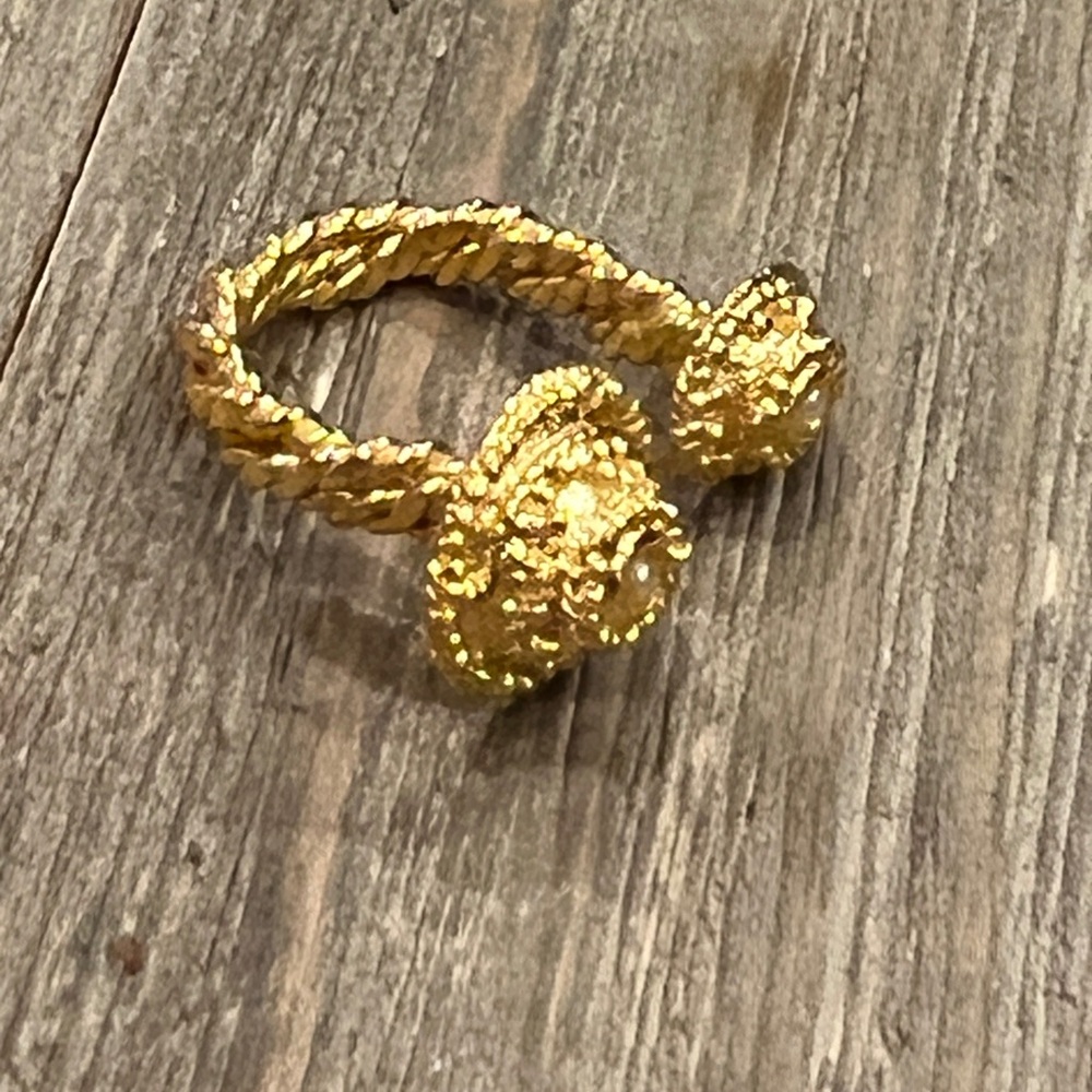 Vintage Gold-Tone Statement Adjustable Ring